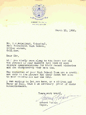 Letter from Mayor